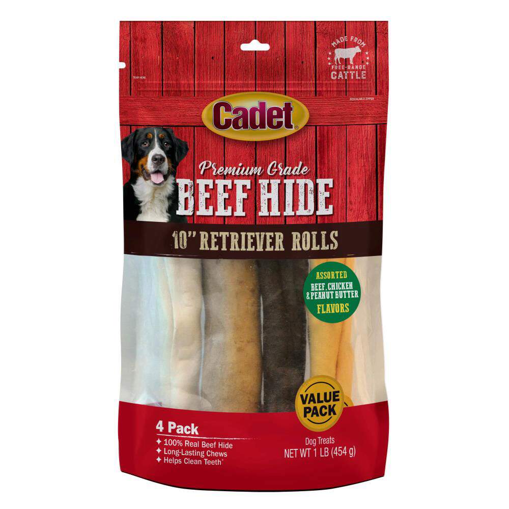 Beef Hide Retriever Rolls Assorted Flavors Cadet Pet