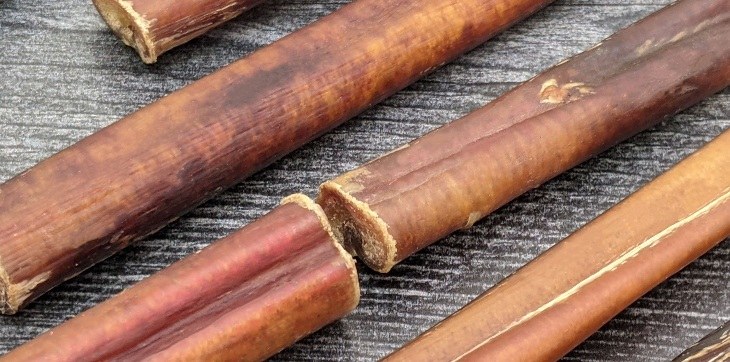 cadet bully sticks spread out on table