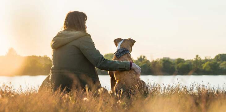 dog and woman