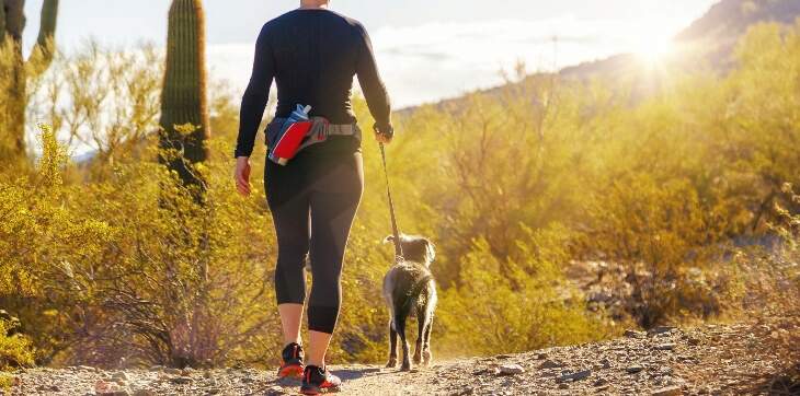 woman-walking-dog