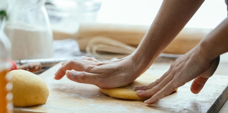 kneading yeast dough