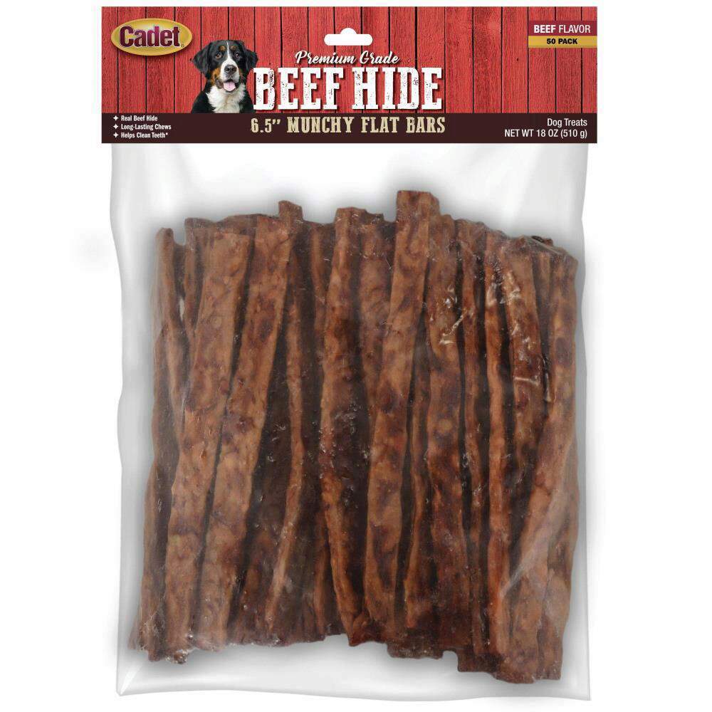 C00835Cadet Premium Grade Munchy Beef Hide Sticks Beef 65in 50 CountFront