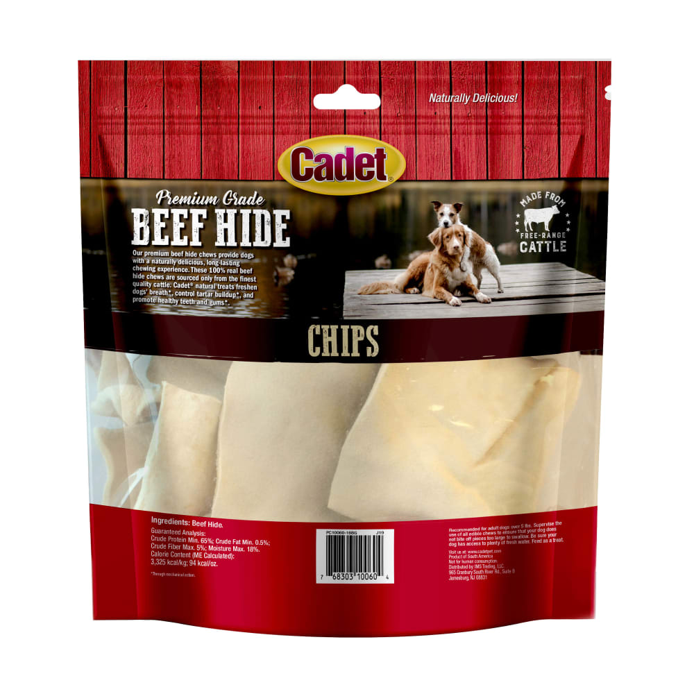 Back view of Cadet Lb Rawhide Chips in packaging
