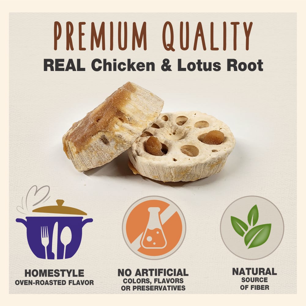 768303706219-nylabone-chicken-lotus-root-10pk-bag-featuresbenefits