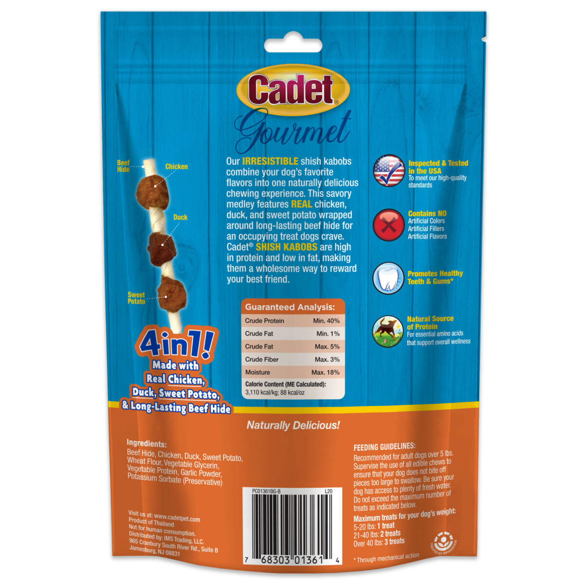 Cadet Gourmet Beef Hide Shish Kabob Dog Treats Cadet Pet
